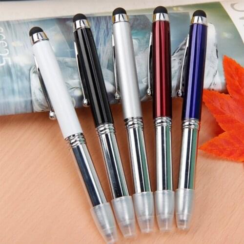 3in1 Capacitive Touch Screen Stylus Ballpoint Pen LED Flashlight For Ipad Iphone