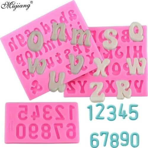 3D Capital Letter Number Silicone Mold Cupcake Fondant Cake Decorating Alphabet Cookie Baking Polymer Clay Candy Chocolate Molds