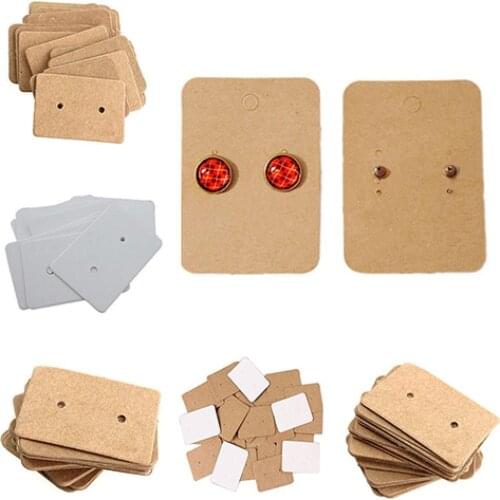 50%HOT 100 Pcs Jewelry Earring Ear Studs Hanging Display Holder HangS1 Cards 25x35mm