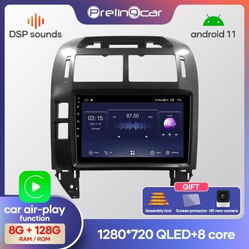 Prelingcar Android 10.0 NO DVD 2 Din Car Radio Multimedia Video Player Navigation GPS For Volkswagen POLO 2004-2011 Octa-Core