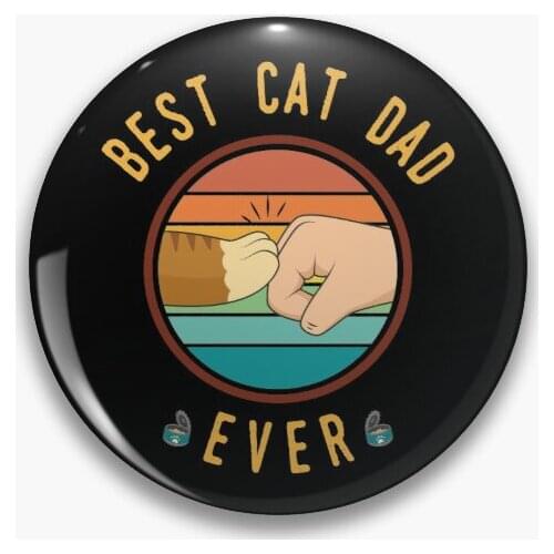 Best Cat Dad Ever Ginger Cat Edition Soft Button Pin Jewelry Fashion Lover Women Cute Gift Lapel Pin Clothes Decor Brooch