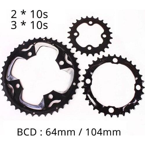 64BCD Bicycle Crankset MTB Double/Triple Speed Chainring 104BCD 24/26/32/38/42T Chainwheel Mountain Bike Chain Ring Cycing Parts