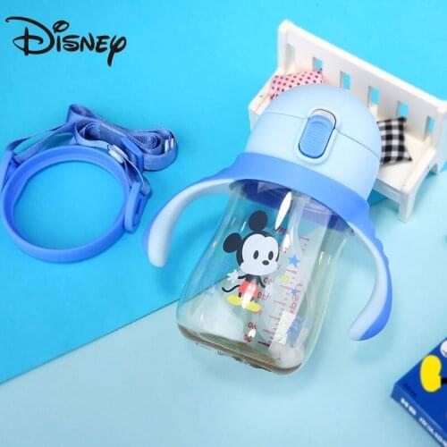 Disney baby PPSU water cup with handle straw cup drop proof leak sensitive temperature water bottle for young children