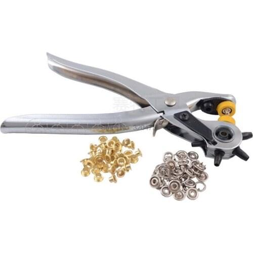 By dhl 20set Multi-function Portable Puncher Heavy Duty Leather Hole Punch Hand Pliers Belt Holes Punches 5 Different Hole Size