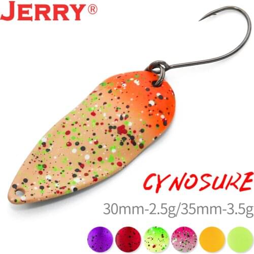 Jerry 2.5g 3.5g brass wide micro area trout spoons UV colors single hook fishing lures glitters spinner freshwater bait