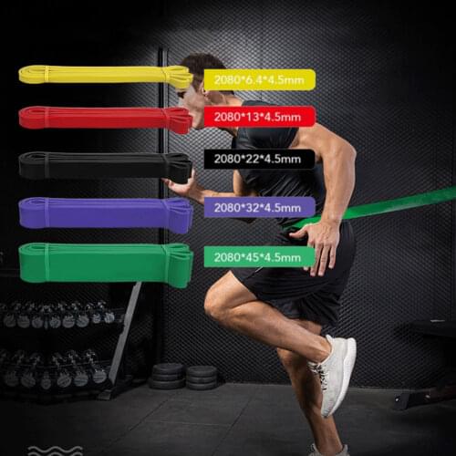 5 Colors Yoga Resistance Rubber Bands Indoor Outdoor Fitness Equipment 6.4mm - 45mm Pilates Sport Training Workout Elastic Bands