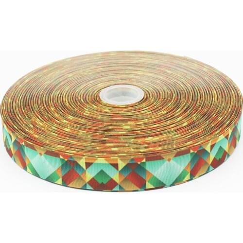 Geometry Grosgrain Ribbon Design Customized Logo Printed for DIY Hair Bows Earrings Hair Clips Crafts 25-75MM
