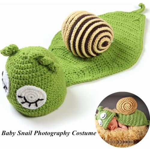 0-6 Months Newborn Cute Snail Photography Props Baby Birthday Party Knit Costume Woolen Photo Clothes Suit