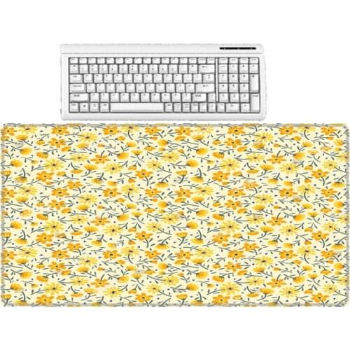 XGZ Yellow Print Mouse Pad Natural Rubber Bottom Cloth Fast and Smooth Surface for Games Players Home Office Desk Mouse Pads
