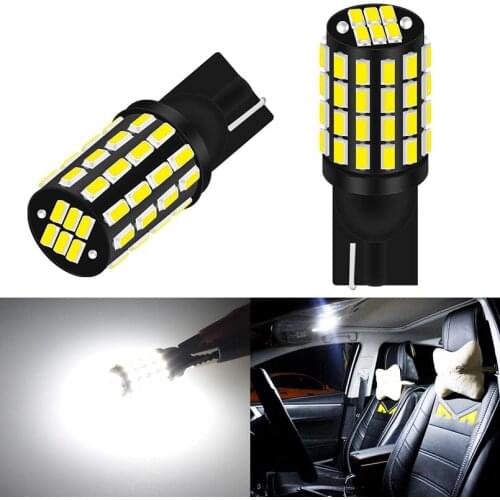 2pcs Led T10 W5W Canbus bulbs 168 194 No Error Clearance Lights Turn Signal License Plate Light Reading Lamp White 3014SMD 12V