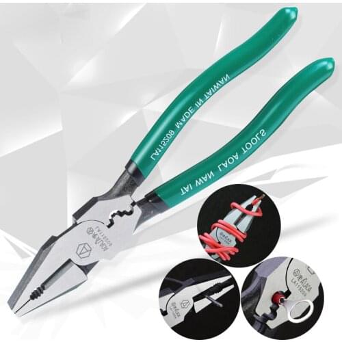 LAOA 9 Inch Wire Cutting Plier CR-MO Multifunctional Terminal Crimper Combination Plus Pliers Shearing Wire Cutter