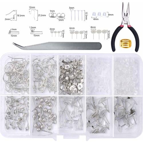 Jewelry Accessories Supplies Making Kit for Earring Hook Lobster Clasp Open Jump Ring Connector Set for Beads