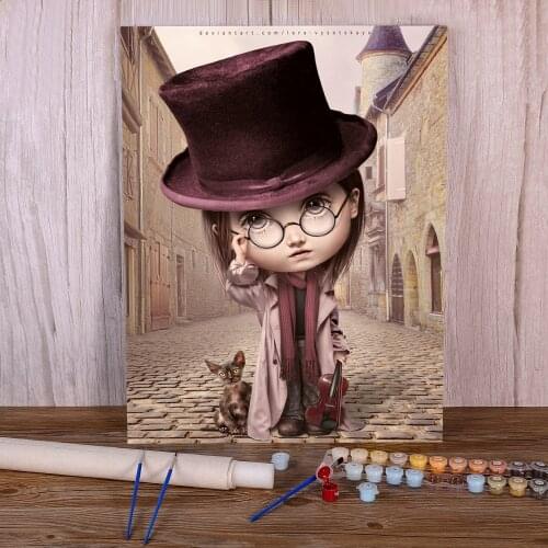 Woman Girl DIY Painting By Numbers Kit Oil Paints 50*70 Picture By Numbers Photo Loft Wall Picture Children Wholesale Drawing