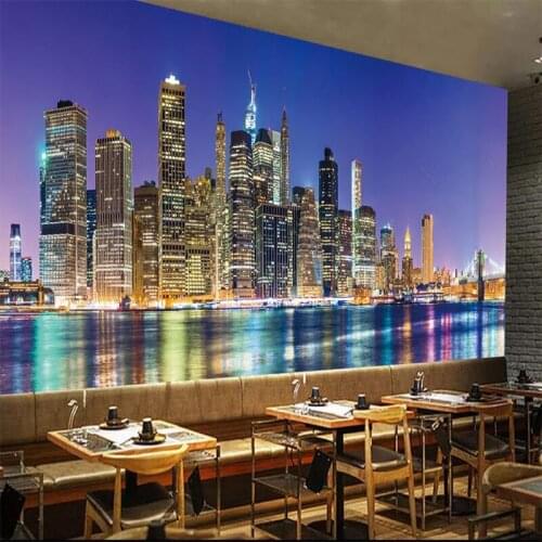 Custom 3D Photo Wallpaper Wall Painting European City Night View Mural Living Room Study Bedroom Home Decoration 3D Wall Cloth