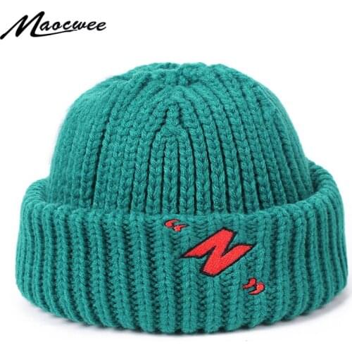 New Knitted Hat Autumn And Winter Warm Beanies Fashion Solid Color Trendy Brand Melon Bonnet Embroidered Men Woman Hip Hop Caps