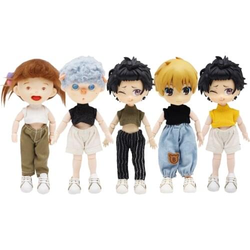 Ob11 clothes obitsu 11 GSC plain clothes short sleeve open navel vest 12 points BJD Mollys DOD Doll body