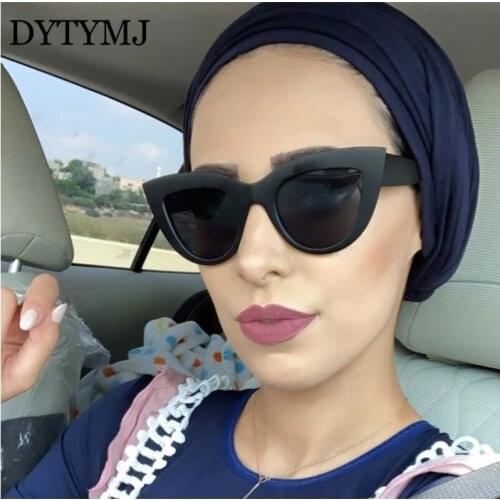 DYTYMJ 2021 Cat Eye Retro Sunglasses Women Brand Designer Glasses Cat Eye Shade for Women Vintage Glasses Mirror Gafas De Sol