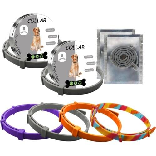 Flea and Tick Collar for Cat, Made with Natural Plant Based Essential Oil, Safe and Effective Summer Dog Collar, Waterproof, 8 M