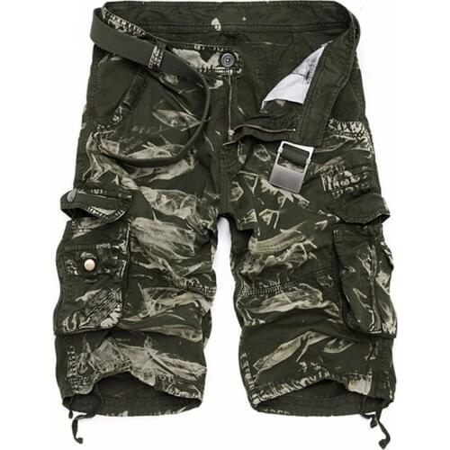 Men Cargo Shorts with Pockets Summer Mens Cotton Military Camouflage Male Camo Jogger Board Shorts Beachshorts Bermuda for Male