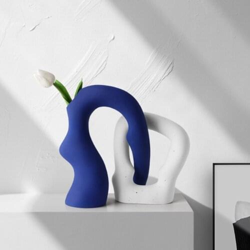 Modern creative vases Decoration home Nordic Style Art Flower Arrangement Living Room Shaped ceramic flower pot