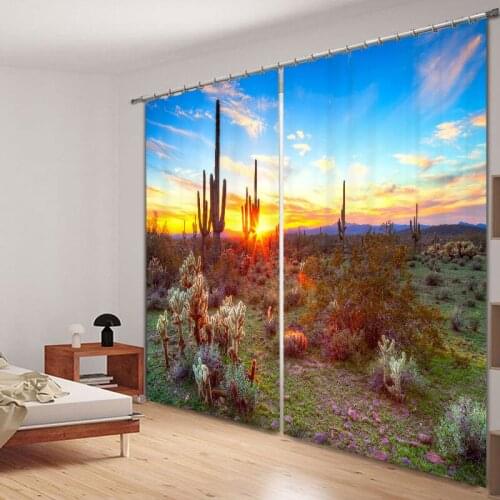 Desert sunset Mordern 3D Blackout Window Curtains For Living room Bedding room Hotel/Office Curtain Drapes Cortinas para sala