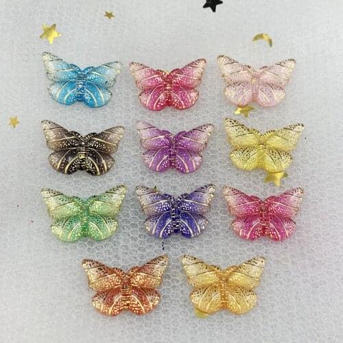 15*23mm Bling Colorful Butterflies Flatback Rhinestone 1 Hole Ornaments DIY Appliques Craft rhinestone