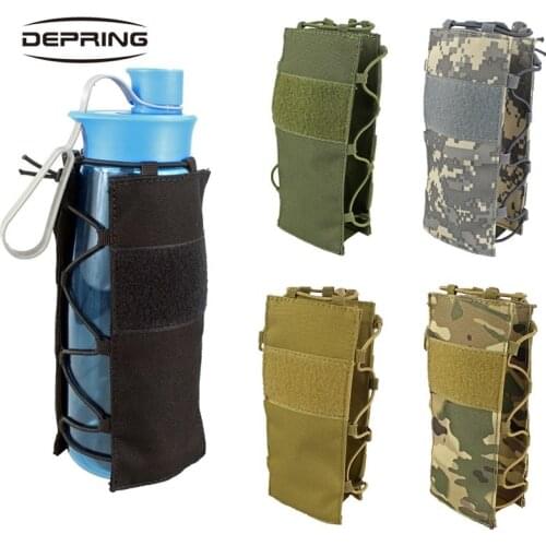 Tactical MOLLE Water Bottle Pouch Military Kettle Bag Pouch Holder EDC Bag Carrier Case for Outdoor Hiking Travel