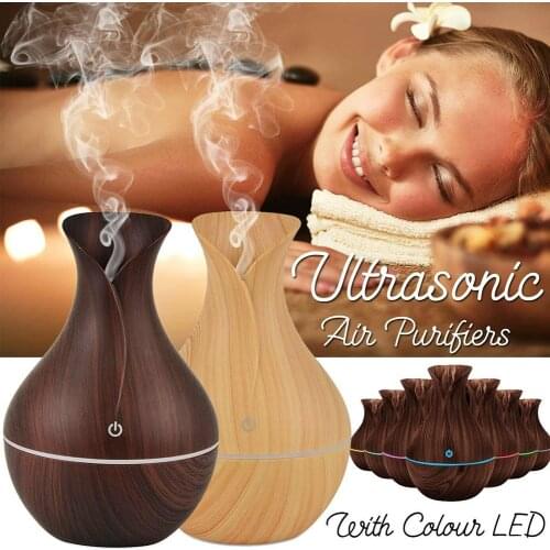 Wood Grain Diffuser 130ML Air Humidifier Essential Oil Diffuser Humidificador Mist Maker LED Aromas Diffusor Aromatherapy