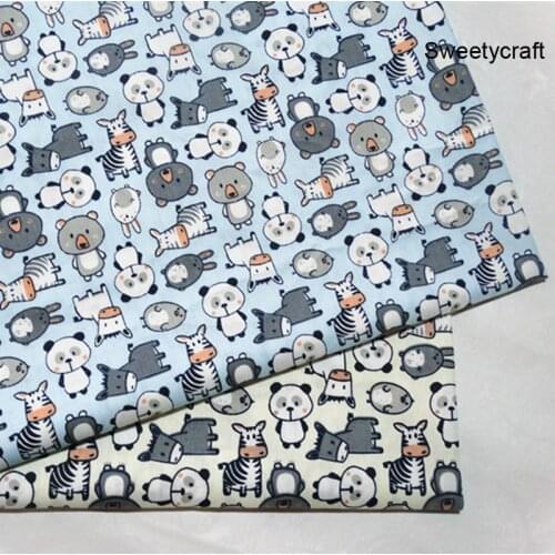 160*50cm Cloth Bear Animal Printed Cotton patchwork Fabric Quilting material for Sewing dolls and Dress Needlework Accessories