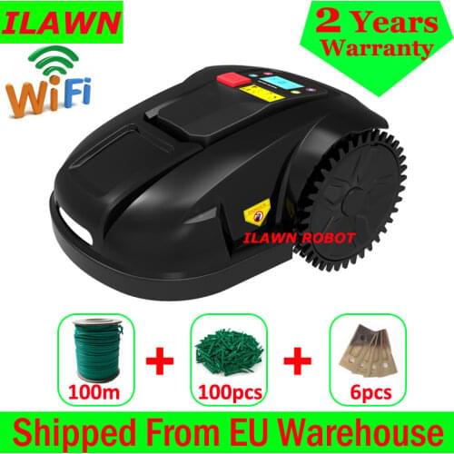 The 6th Generation WiFi App Intelligent Robot Brush Cutter E1800T with 6.6ah Lithium Battery,100m wire,100pcs pegs