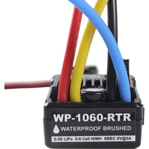 WP-1060-RTR 2-3S 60A Waterproof Brushed ESC W/BEC 6V/3A for 1/10 RC Tamiya Traxxas Redcat HPI RC Car Parts