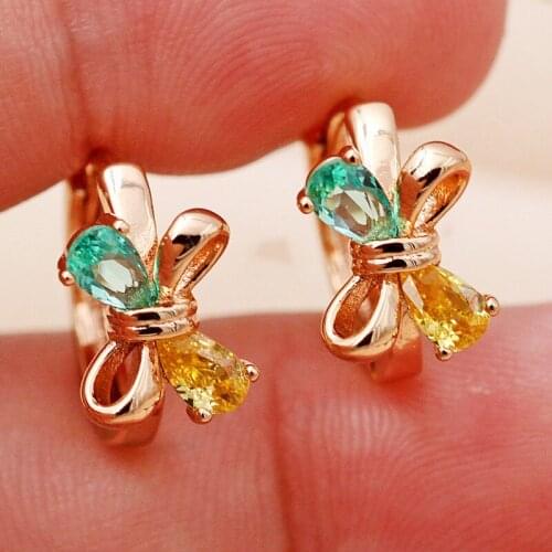 Fashion Jewelry Womens earring Bohemian Hoop Earrings Gold Hoops Earrings red green Zircon Earrings Style accessories