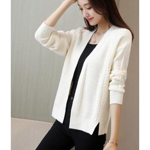 2018 Womens Long Sleeve Knitted Cashmere Cardigan Sweater Women Autumn Winter Warm Cardigans Female Fashion Trendy Sweater