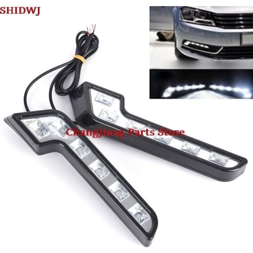 2PCS Universal 6LED Car Driving Lamp L shape Fog 12V DRL Daytime Running Light Kit Car Styling Super White