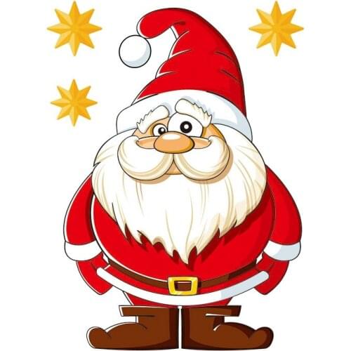 Christmas Sticker Cute Cartoon Santa Claus Glass Window Sticker Xmas Christmas Decorations for Home Natal New Year 5/10pcs