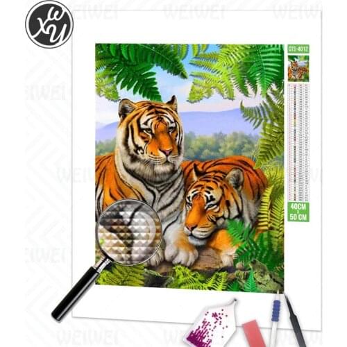 5D Diamond Painting Kits for Adults Ferocious Animal Diamond Mosaic Tiger Lion Diamond Paintings Accessories for Home Decoration
