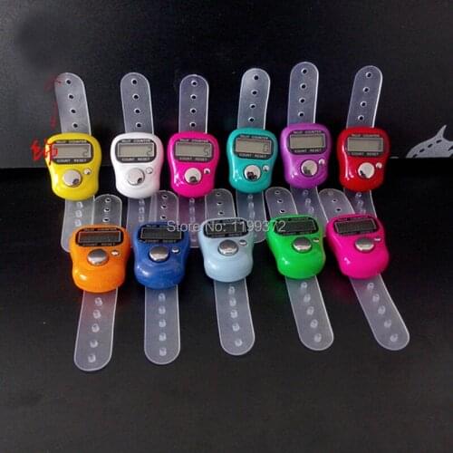 DHL Free Shipping 1000pcs Mini Hand Hold Band Tally Counter LCD Digital Screen Finger Ring Electronic Head Count Tasbeeh Tasbih