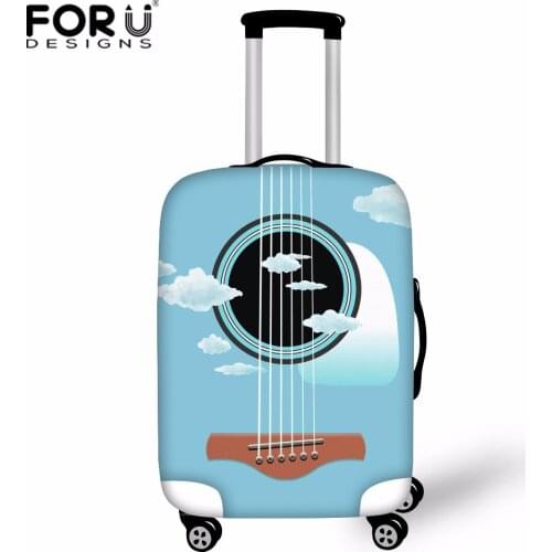 FORUDESIGNS Music Note Travel Luggage Suitcase Protective Cover Stretch Dustproof Protective Cover Guitar Print Suitcase Cover