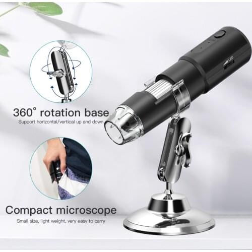 0-1000X WIFI Digital Microscope Magnifier Handheld Endoscope Camera Otoscope 4.3 Inch Screen Borescope