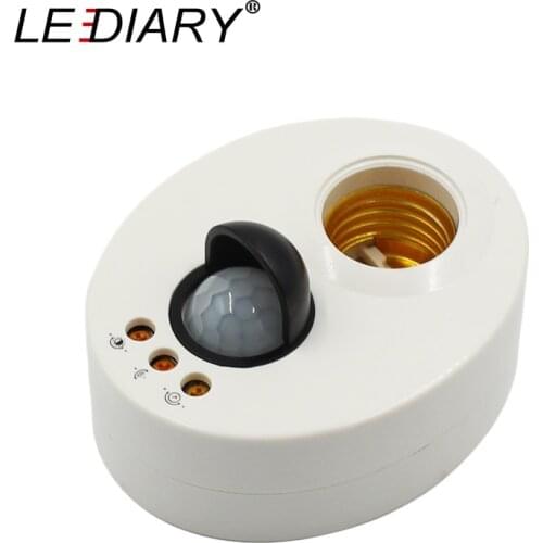 LEDIARY E27 110-250V Lamp Holder With Infrared IR Sensor 10M Time Sensing Range Sensitivity Adjustable Human Body Induction
