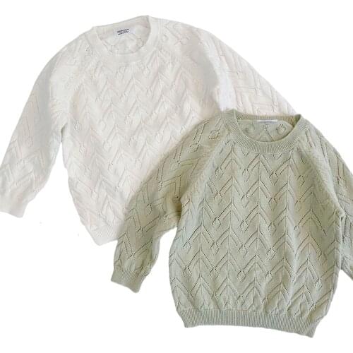 1-4Yrs Autumn Kids Sweater Boys Clothes Cotton Toddler Girls Bottoming Sweater Pullovers Kids Knitwear Children Hollow Sweater