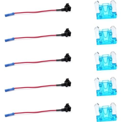 KKMOON 10Pcs APS ATT 12V Car Add-a-circuit Low Profile Mini Fuse Tap Adapter Fuse Boxe Holder with 5Pcs 15A Fuses