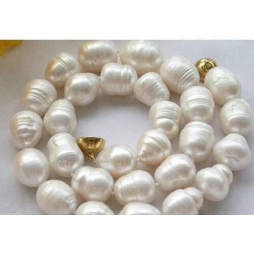 Classic 11-13mm huge white baroque pearl necklace 18" 36" 50"