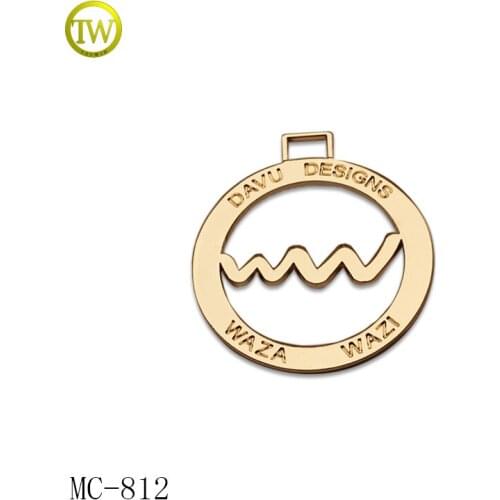 MC812 custom handbag metal hang tag metal logo label for bags