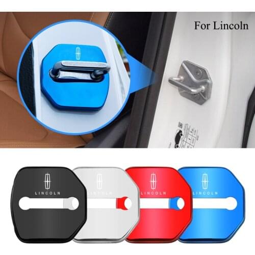 4Pcs Metal Car Door Lock Protect Buckle Covers Accessories For Lincoln MKZ Navigator Aviator Continental Corsair MKX MKC MKT