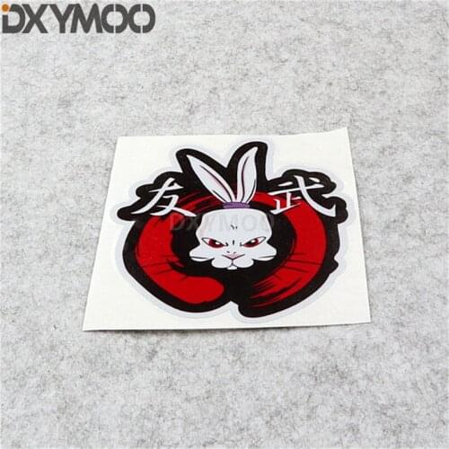 Fighting Rabbit Ear Cute Car Styling Vinyl Decal Motorcycle Bike Stickers 12x10cm