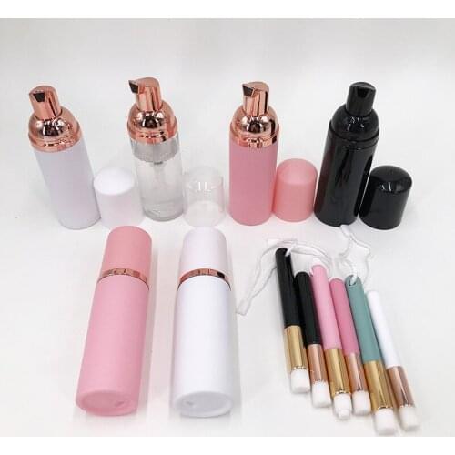 Top Quality 50ml Lash Shampoo Brush Kit Eyelash Extension Cleaning Tool Cleaning Foam Pump Design No Stimulation Makeup Cleaner