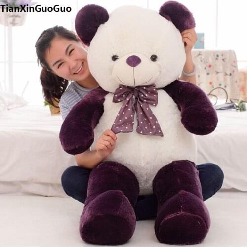 New arrival stuffed plush toy dark purple teddy bear huge 160cm bear doll soft hugging pillow toy Christmas gift b2797