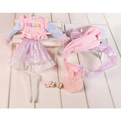 Clothes for Blyth ICY Licca 1/6 Body doll outfits dress and headware shoulder bag for 1/6 azone BJD ICY DBS