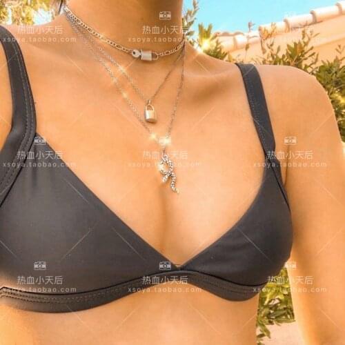 Punk Lock Multistory Necklace Men and Women Fashion Hip-hop Snake Pendant Silver Color Vintage Ornament Necklace